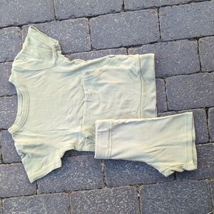 Goumi All Day Biker Set, Shortsleeve Crewneck & Matching Shorts, Green, 3T